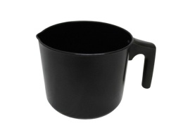 Garnek, kubek stalowy z plastikową rączką CZARNY 12,5x10,5 cm