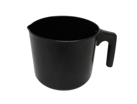 Garnek, kubek stalowy z plastikową rączką CZARNY 12,5x10,5 cm