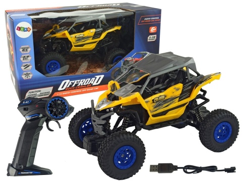 terenówka Off-Road, pojazd zdalnie sterowany, żółty, 1: 16