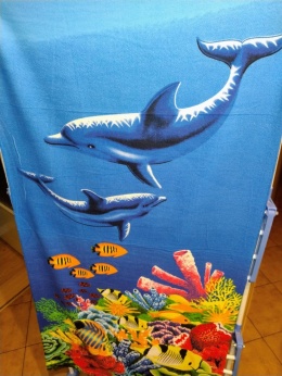 Ręcznik plażowy z delfinami i rafą koralową