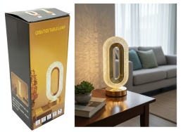 Lampa LED dotykowa stołowa, do sypialni 3-stopniowa, bezprzewodowa ELIPSA 26x12 cm ZŁOTA