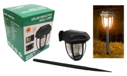 Lampa solarna z ŻARÓWKĄ 15x14x12 cm CZARNA