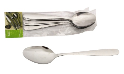 Sztućce gładkie TXC łyżki 20,5x4,5 cm kpl 6 szt (1szt=39g)