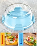 Miska, salaterka ŻAROODPORNA szklana z niebieską pokrywką 14,5x6 cm