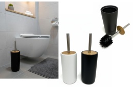 Szczotka do WC 32x10 cm z ceramicznym pojemnikiem mix czarna !