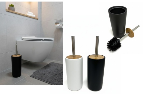 Szczotka do WC 32x10 cm z ceramicznym pojemnikiem mix czarna !