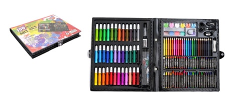 Zestaw artystyczny 150 el. w plastikowej walizce CZARNA